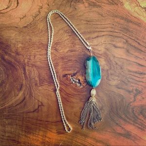 Turquoise Tassel Necklace